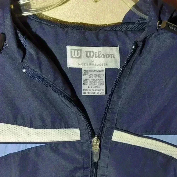 Vintage Wilson wind breaker jacket, medium, blue and white - Picture 3 of 6